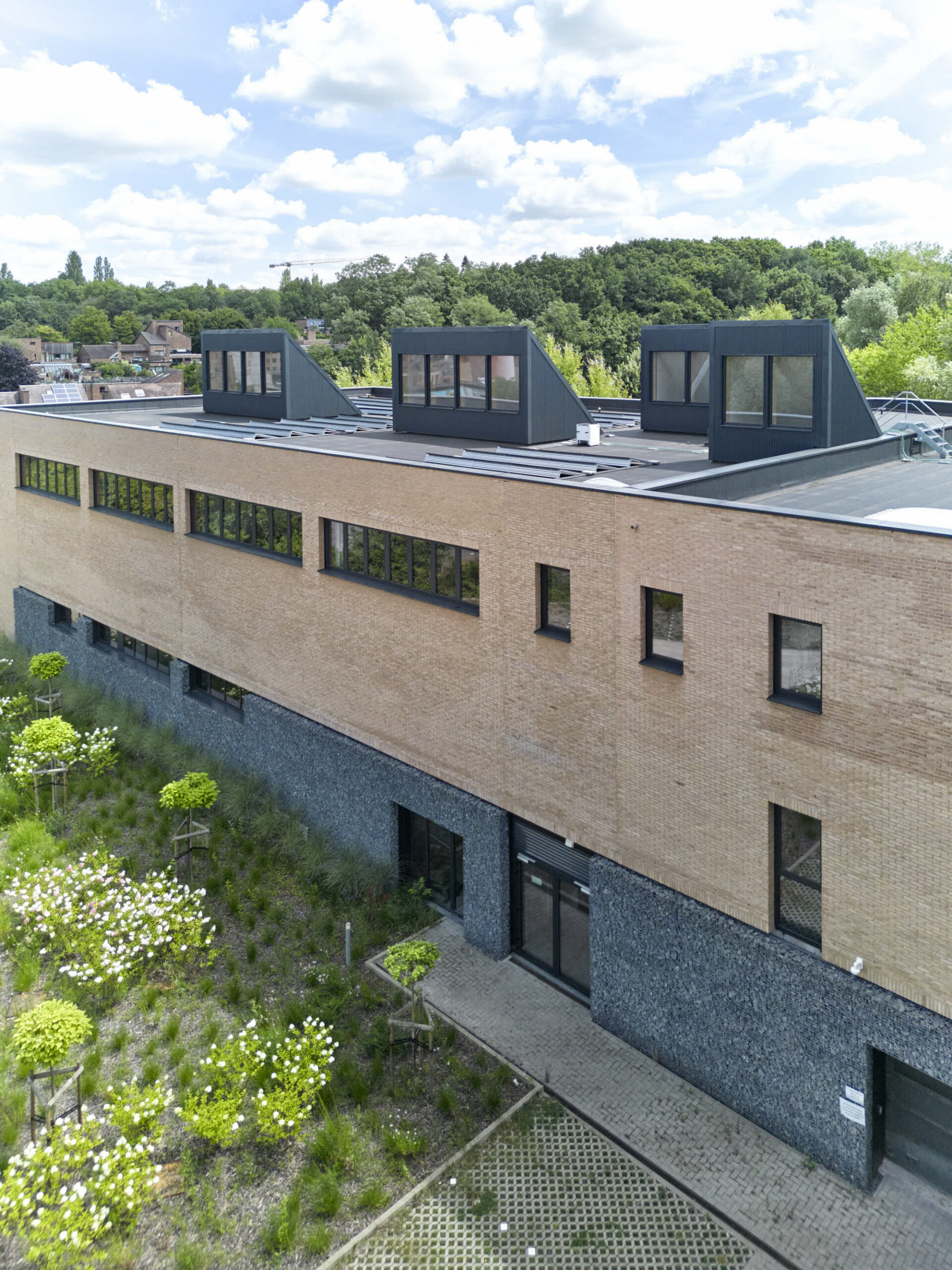 luctorpro gebouw dak lichtkoepels vogelvlucht